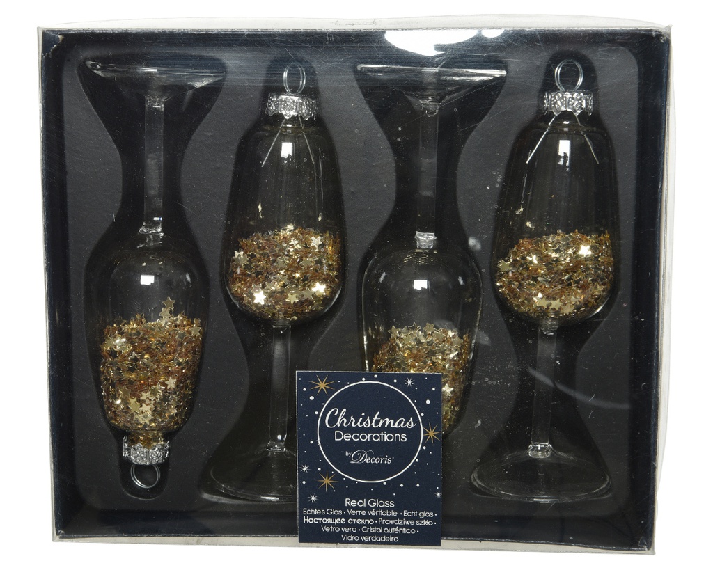 *** WINE GLASS GLASS GLITTER INSID 123350