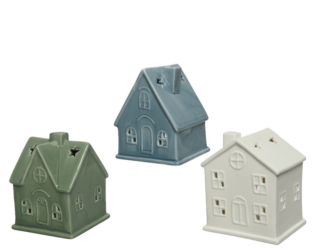 MAISON EN PORCELAINE-3 COULEURS 523824