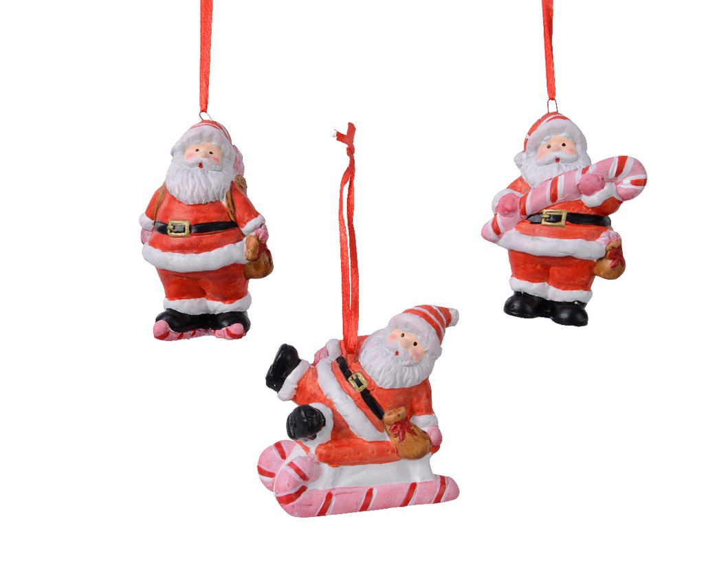 SANTA CERAMICA COLGAR - 8CM - 3 FIGURAS - PRECIO UNIDAD