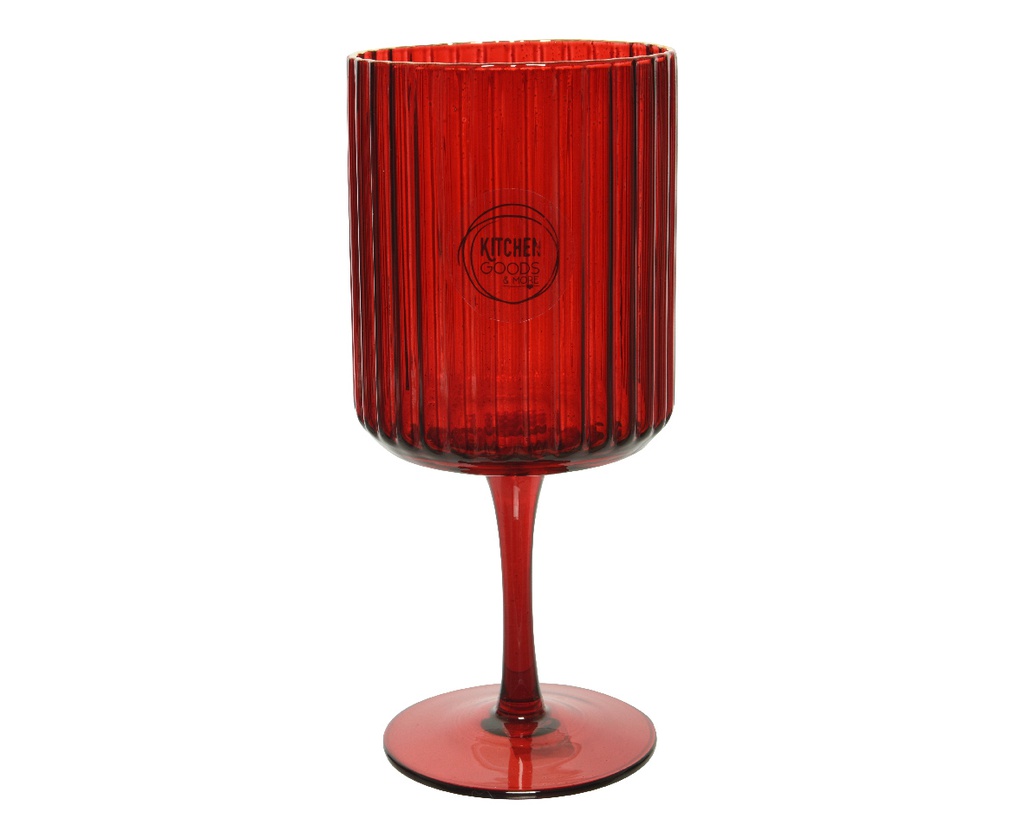 COPA VINO CON RELIEVE - ROJO Y BORDE DORADO - 18CM - FOOD SAFE -