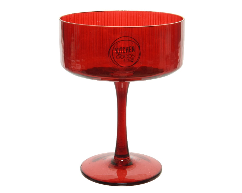 COPA CAVA CON RELIEVE - ROJO Y BORDE DORADO - 13CM - FOOD SAFE -