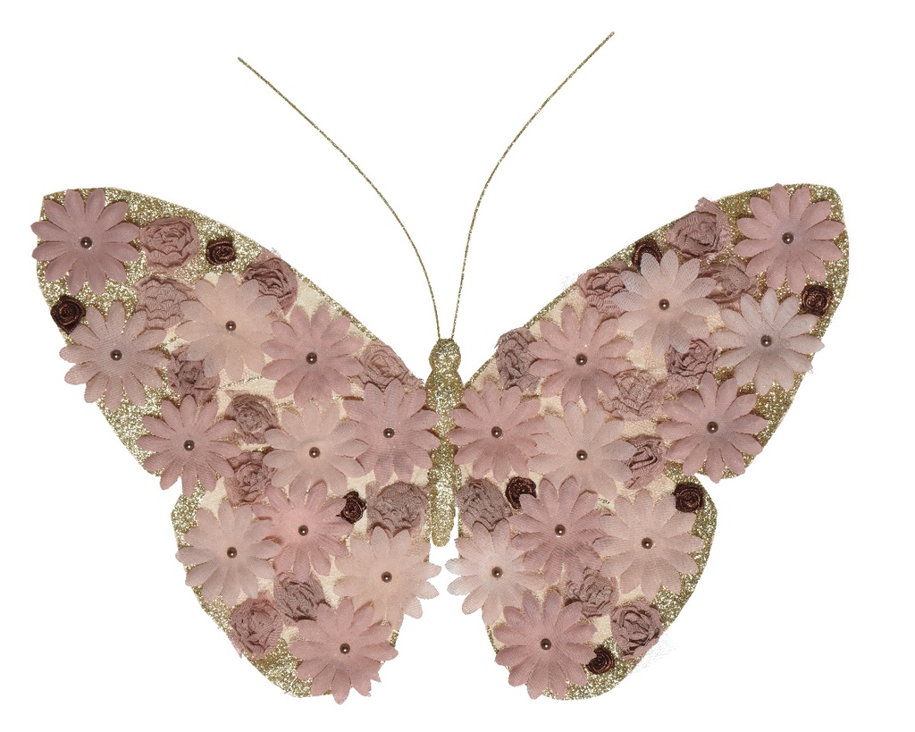 MARIPOSA TELA - ROSA - 30CM