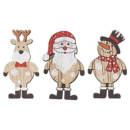 ***CERF/PERE NOEL/BONHOMME DE NEIGE (6 PCS) CM2,3XH4,4