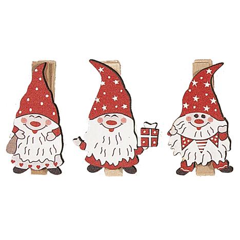 ***PINCES À LINGE GNOMES HEUREUX (6 PCS) CM2,3XH4,4