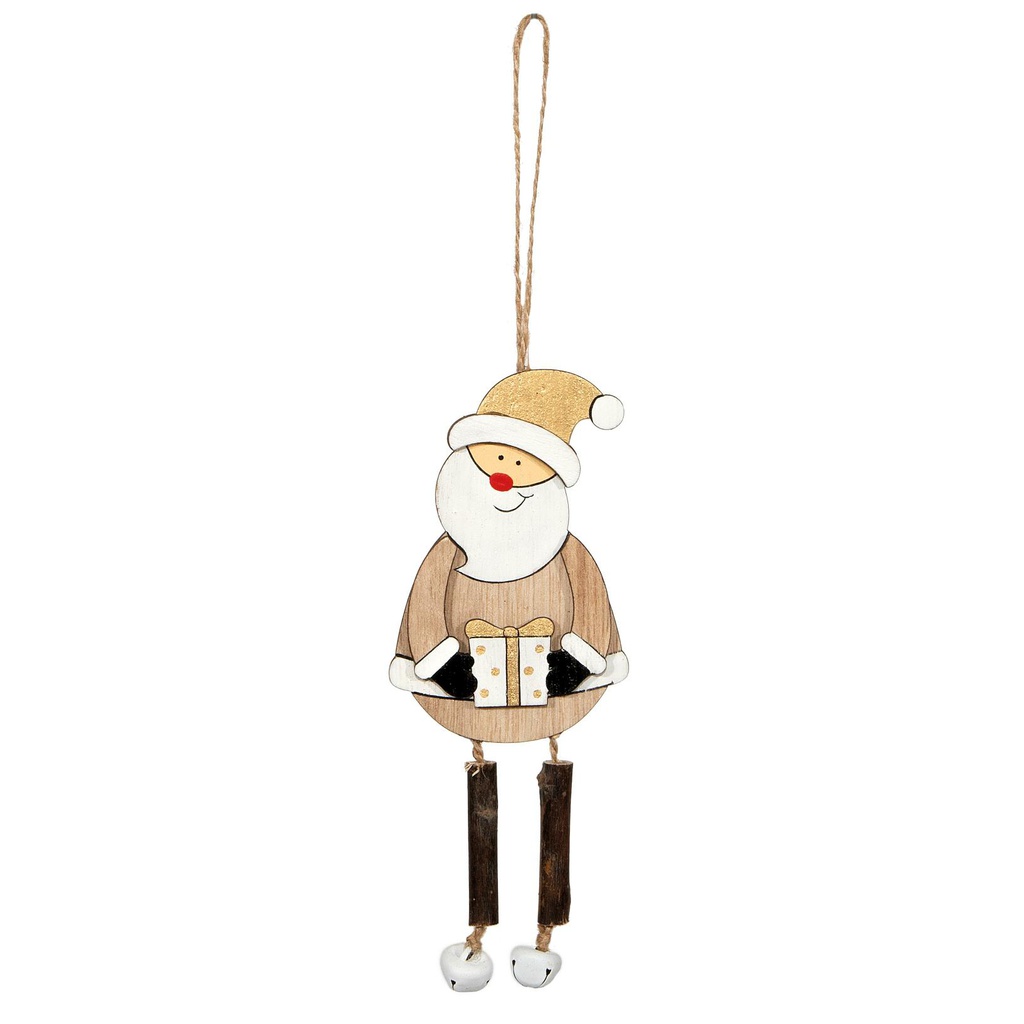 ***SANTA W/WOOD &amp; BELLS CM7XH17,5 GOLD