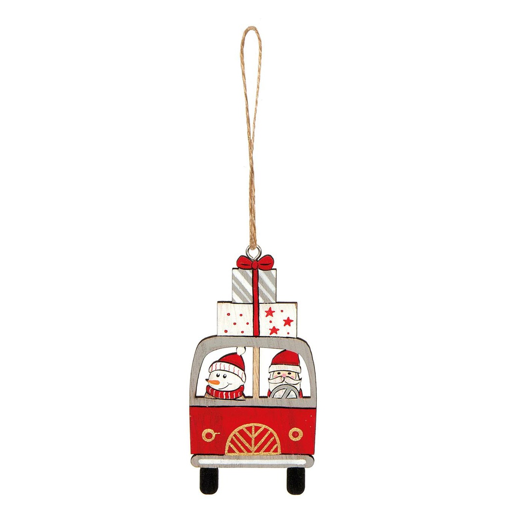 ***CHRISTMAS CAR W/SNOWMAN &amp; SANTA (3 PCS) CM5,2XH10