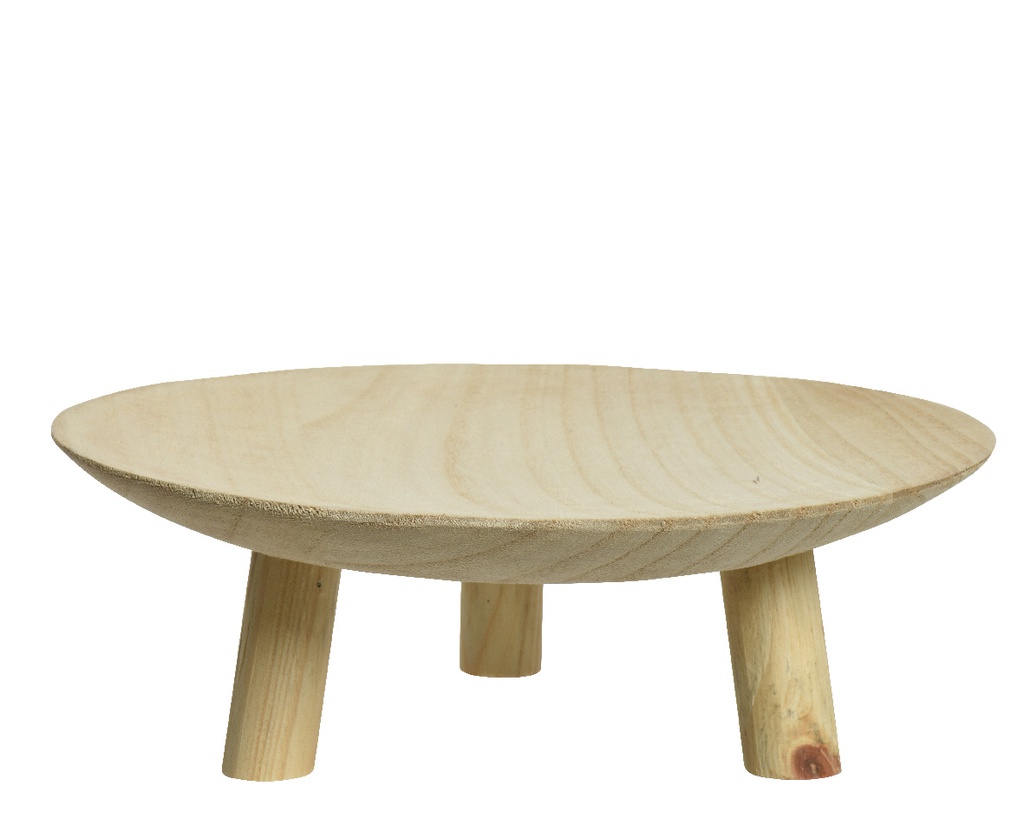 ***DECO PLATE PAULOWNIA WOOD dia30-H10cm