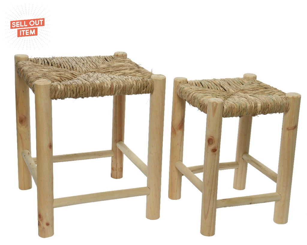 SILLA MADERA PAULONIA - L34.50-W34.50-H42CM - SET DE DOS