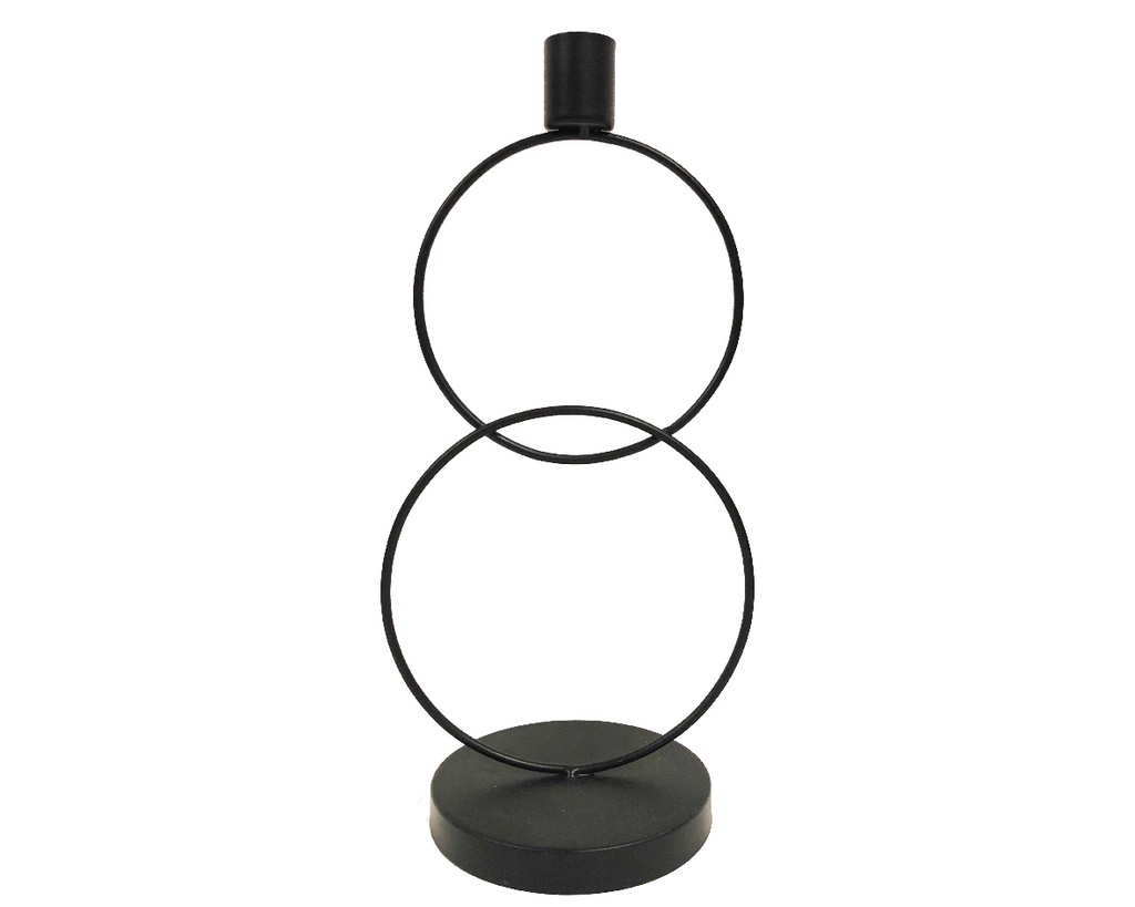 CANDELABRO METAL NEGRO. -50-W14-H28CM - DISEÑO MODERNO