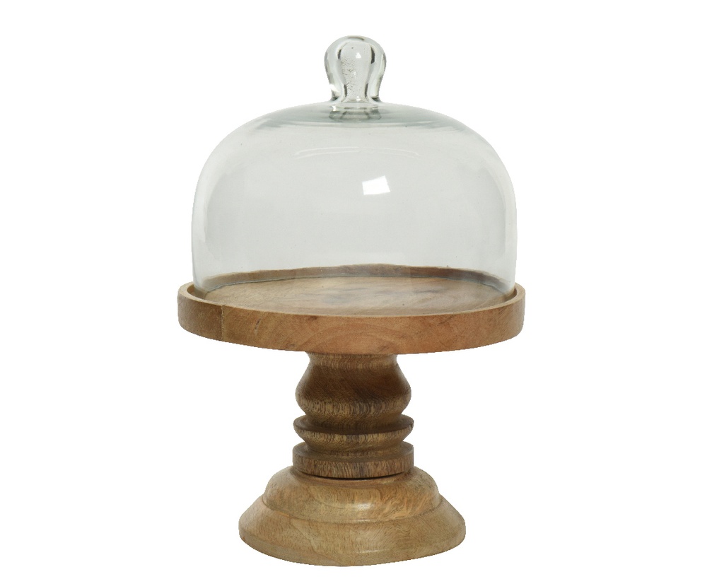 ***CAKE STAND MANGOWOOD L19-W19-H28cm