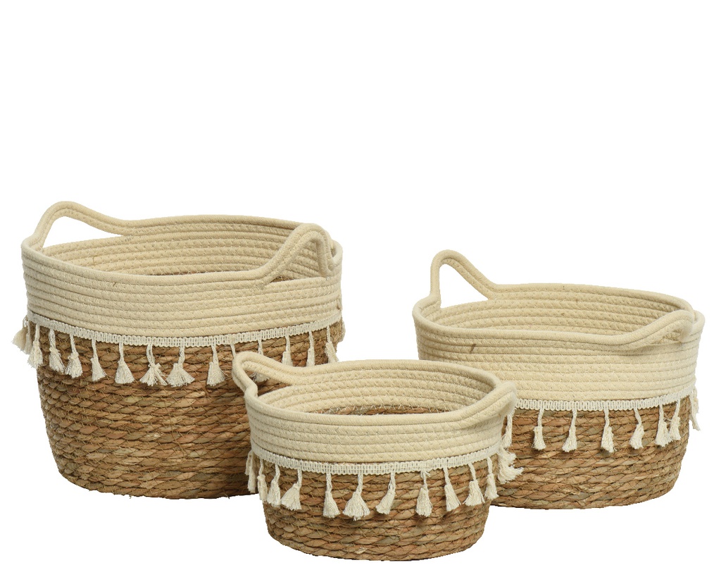 ***BASKET SEA GRASS dia30-H23cm