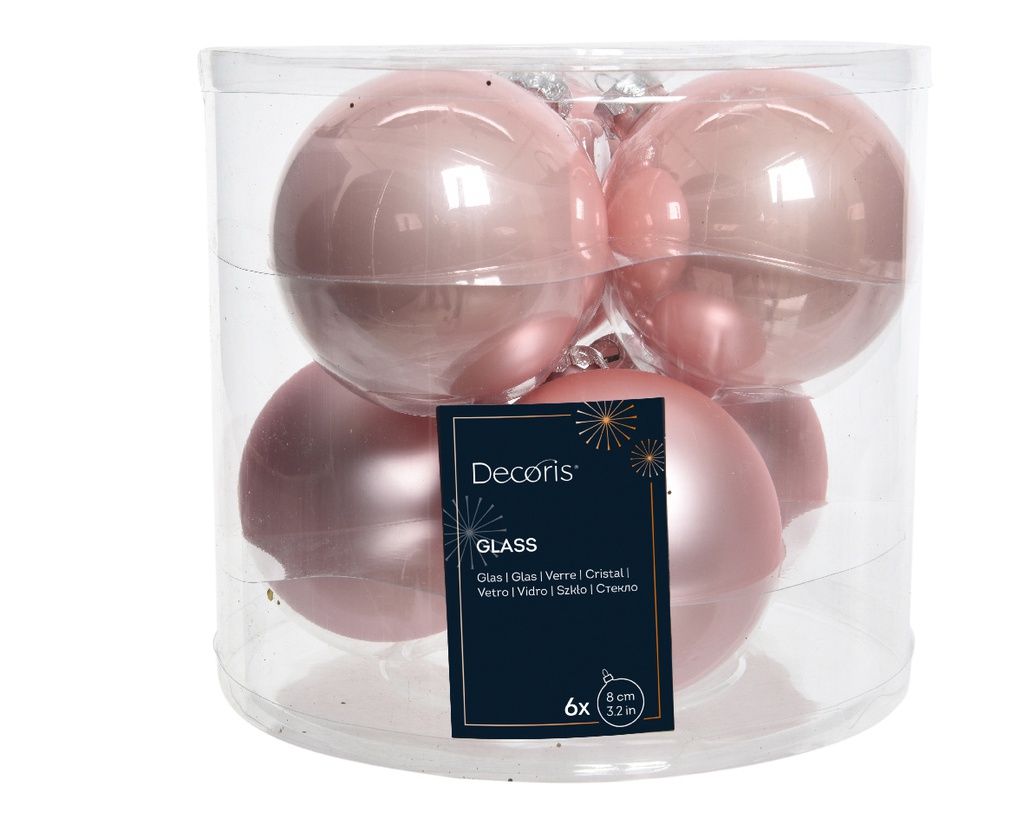 BOLA CRISTAL BLUSH PINK dia8.00cm