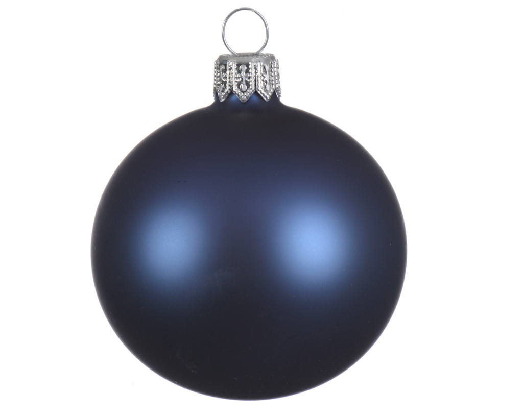 BAUBLE GLASS MATT NIGHT BLUE dia15cm