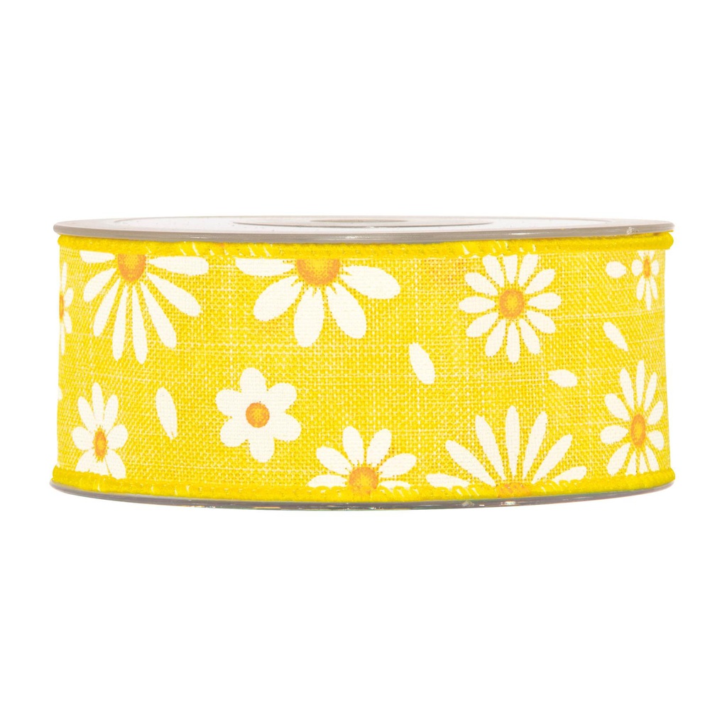 CINTA MARGARITAS - MM40X10MT - FONDO AMARILLO