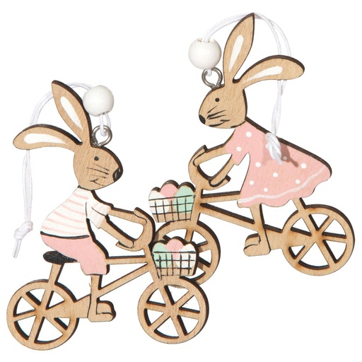 ***RABBITS W/BIKE (2 PCS) CM6,5XH8,5