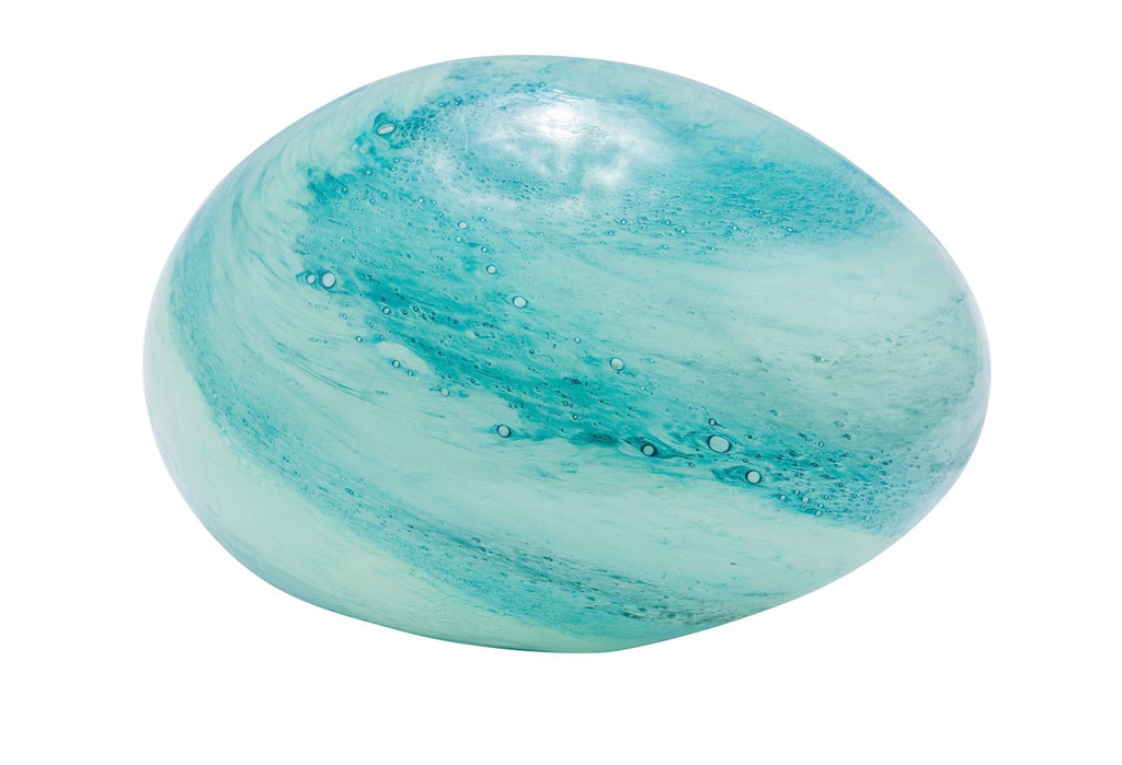 LAMPARA DE MESA/SUELO OVALADA - CRISTAL AZUL/MENTA - PRECIOSO - 40X30X24CM