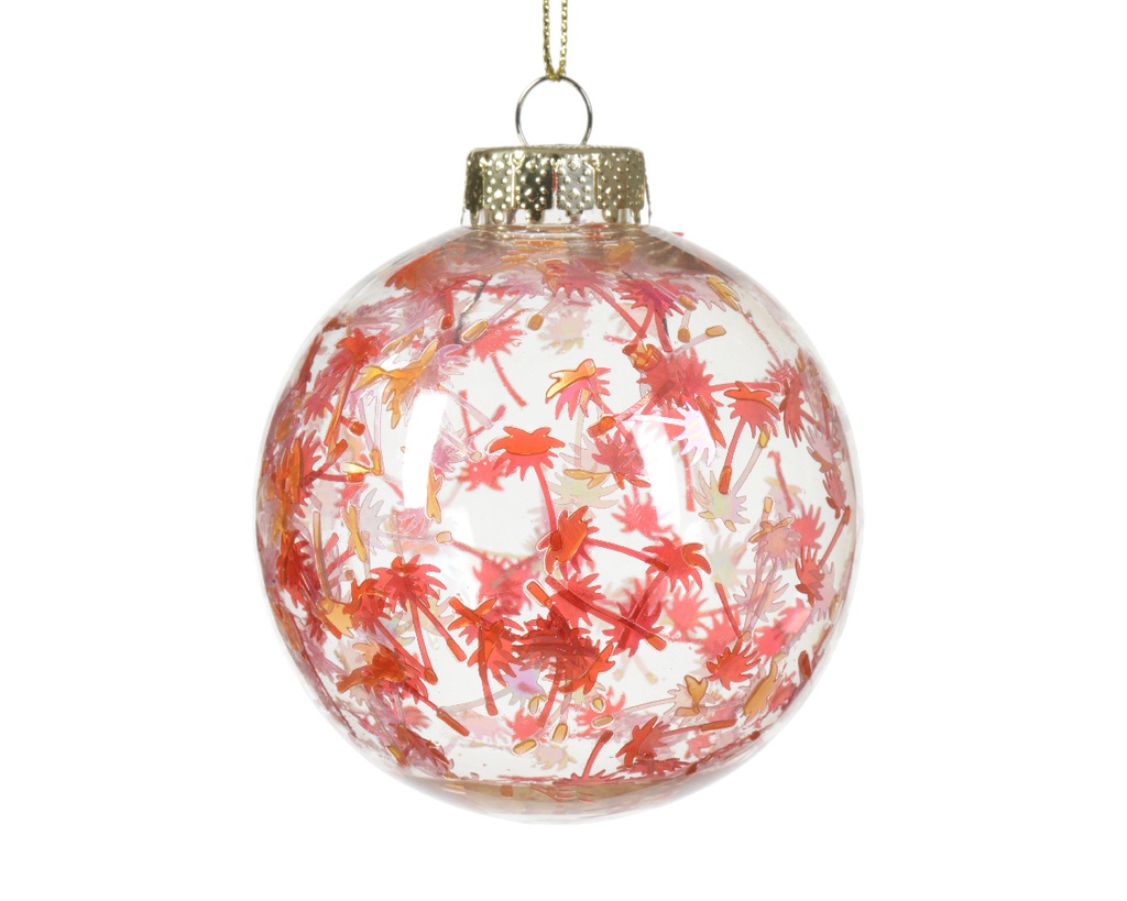 ***BAUBLE SHATTERPROOF DANDELION VELVET PINK dia8.00-L8.00-W8.00-H8.00cm