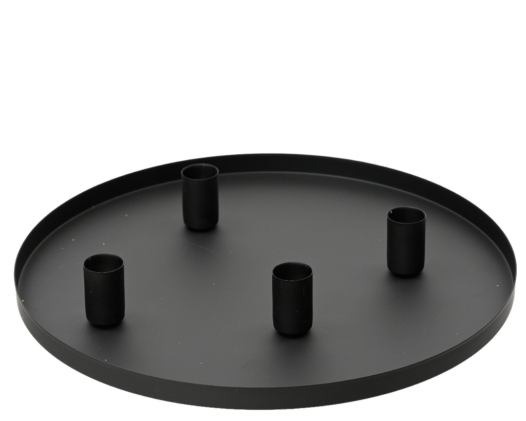 ***CANDLEHOLDER IRON BLACK dia30.00-H4.00cm