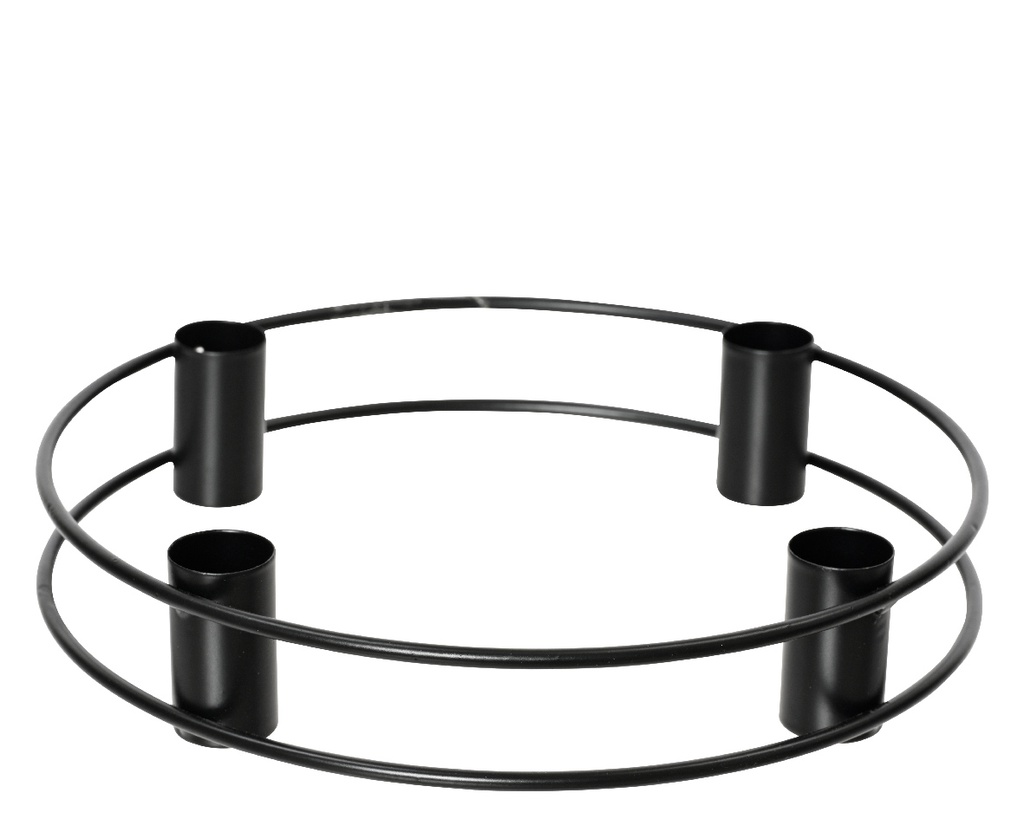 ***CANDLEHOLDER IRON BLACK dia30.00-H4.00cm