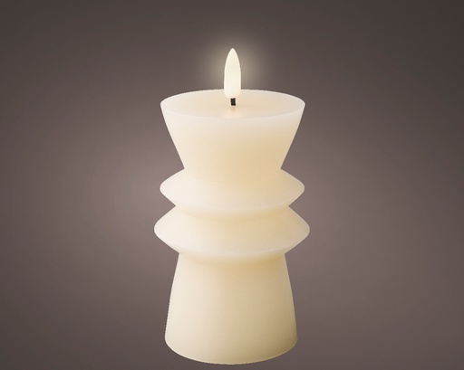 ***LED WICK CANDLE BO INDOOR CREAM/WARM WHITE dia7.70-H14.60cm-1L