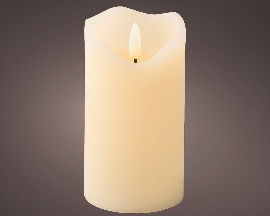 ***LED WICK CANDLE BO INDOOR CREAM/WARM WHITE dia7.00-H13.00cm-1L