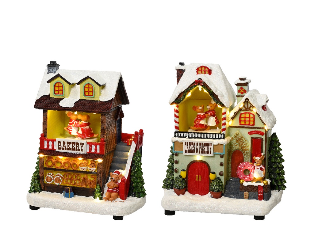 MAISON DE NOËL EN SOURIS - L12.00-W17.50-H21.50cm-12L