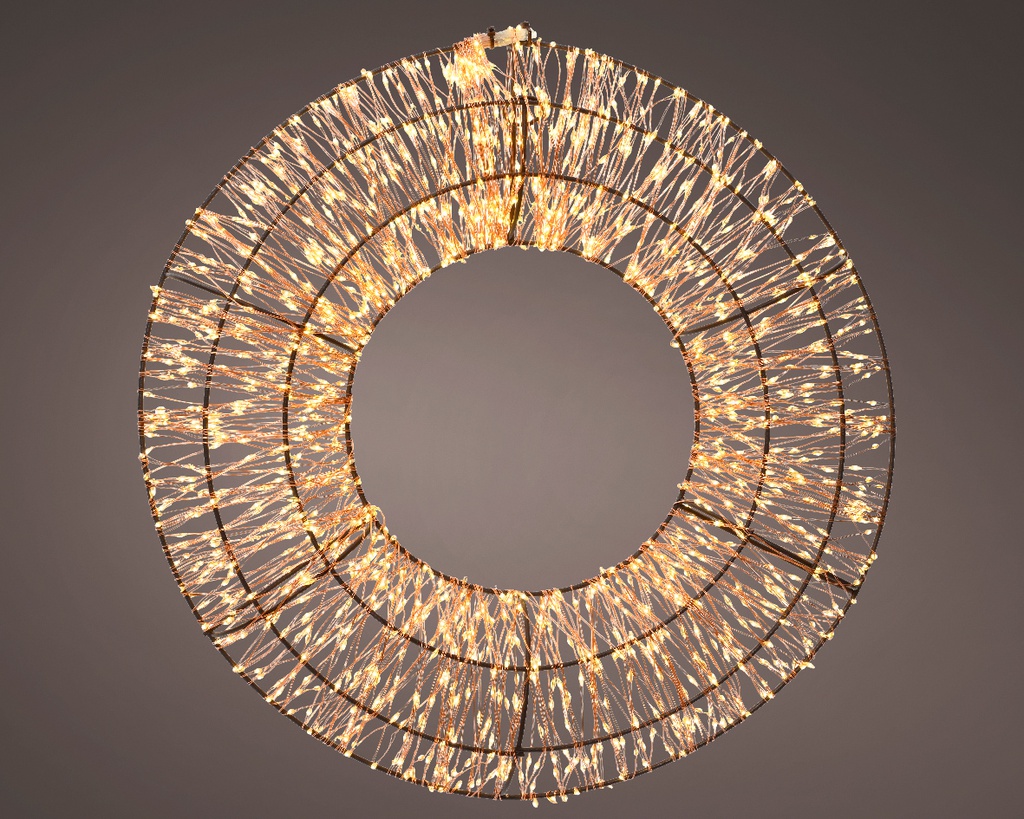 COURONNE DE LED BLANCHE/DORE - dia58.00-L8.00cm-3000L