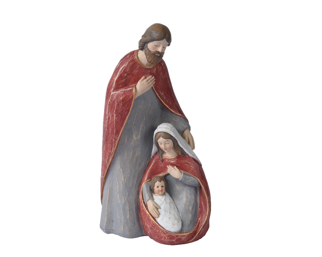 &quot;LA NATIVITE&quot; EN RESINE - JOSEPH/MARIE/PETIT GARCON - L13.00-W9.00-H23.50cm