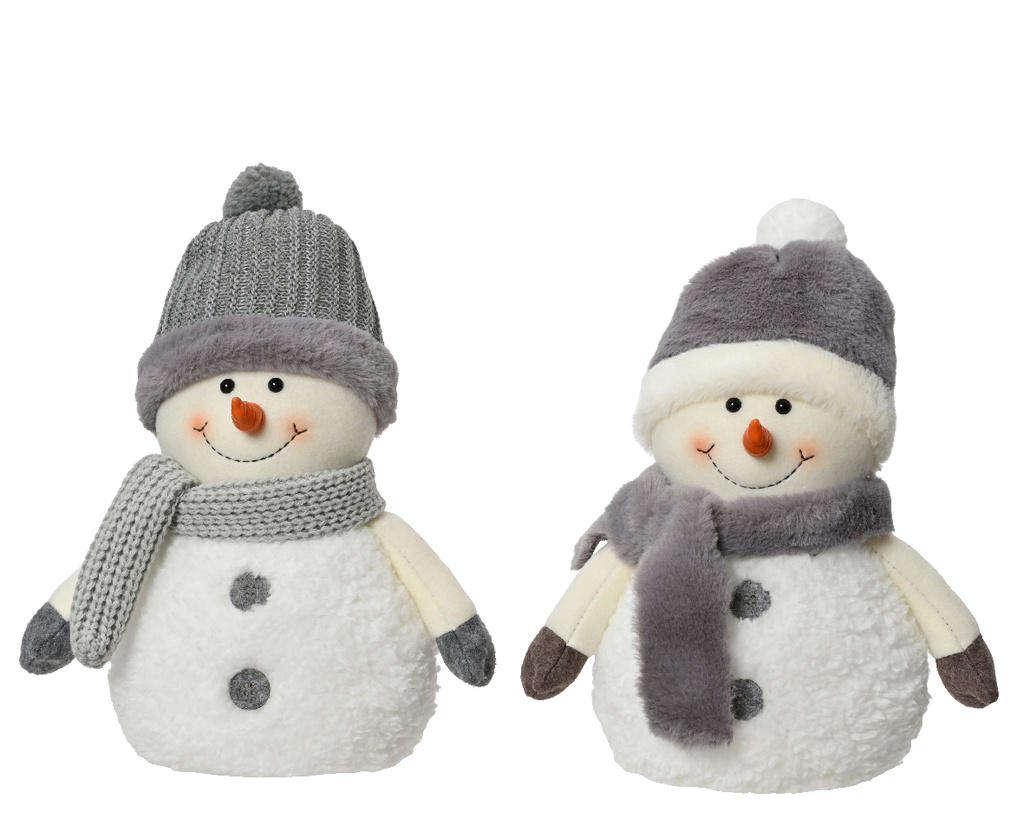 ***SNOWMAN POLYESTER GREY/WHITE L20.00-W12.00-H29.00cm