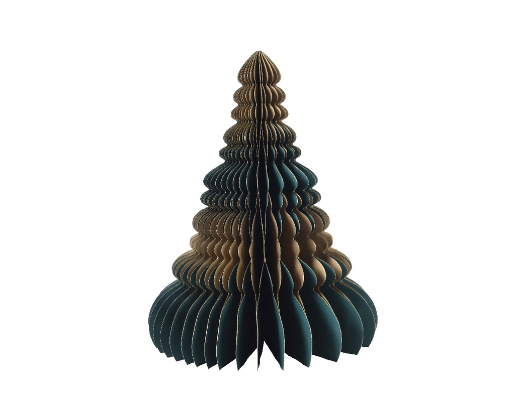 ***TREE PAPER GREEN/GOLD L25.00-W25.00-H30.00cm