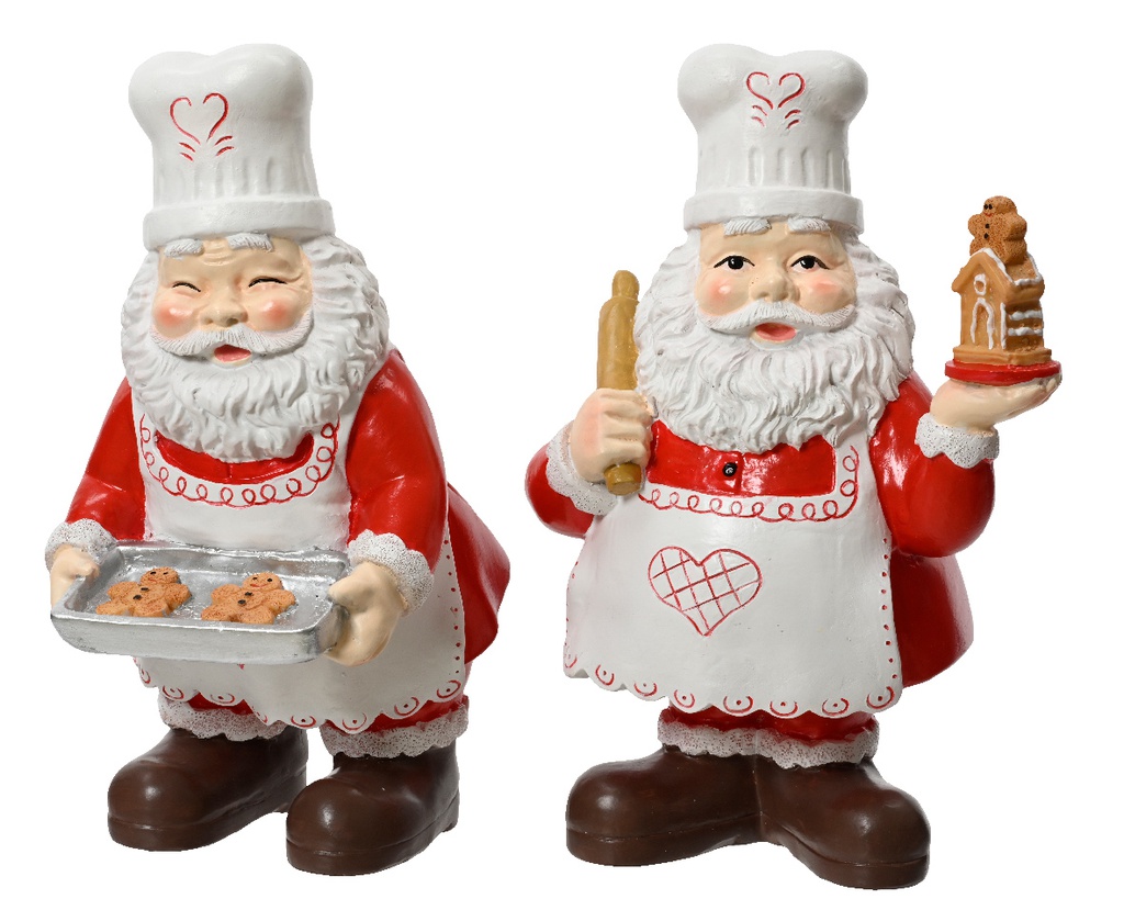 ***SANTA POLYRESIN ASSORTED L14.00-W17.00-H28.30cm