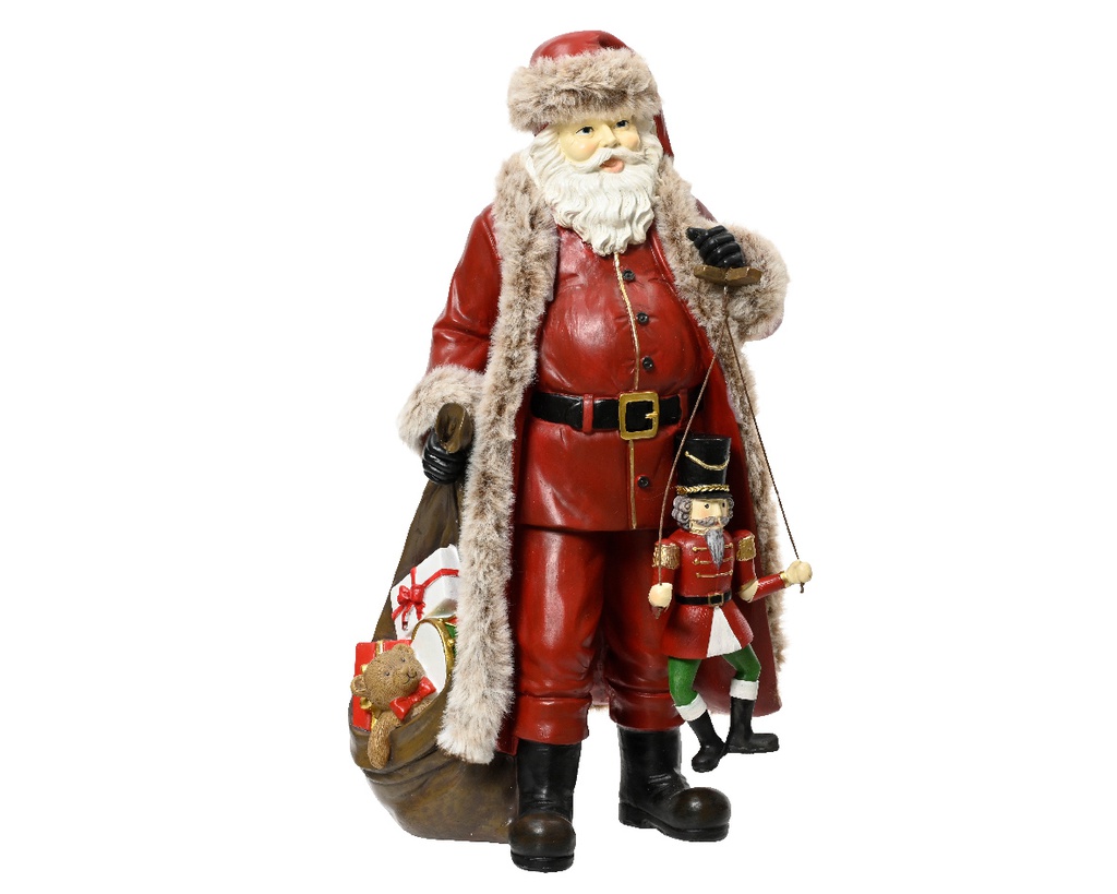 ***SANTA POLYRESIN RED/COLOUR(S) L15.70-W21.40-H38.00cm