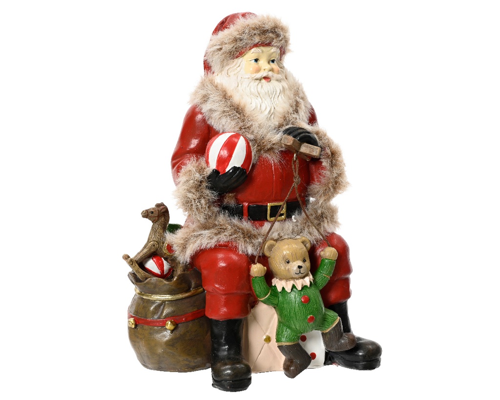 ***SANTA POLYRESIN RED/COLOUR(S) L9.70-W13.00-H19.00cm