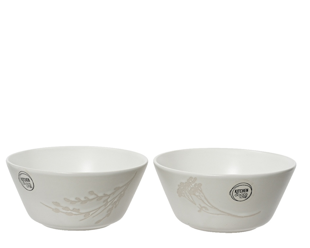 ***BOWL STONEWARE WHITE dia15.00-H7.00cm