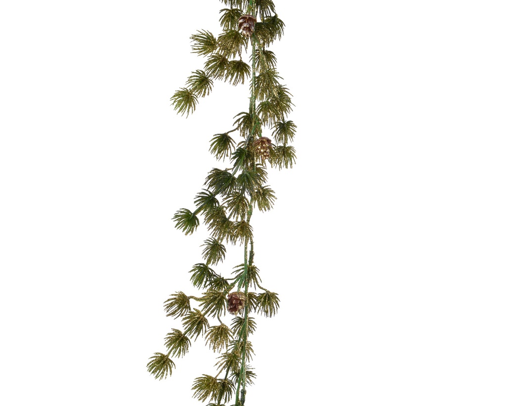 ***PINE GARLAND GLITTER GREEN/GOLD L11.00-W15.00-H180.00cm