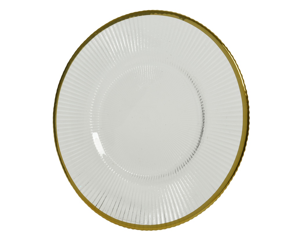 ASSIETTE AVEC REBORD DORE - dia20.50-H1.50cm