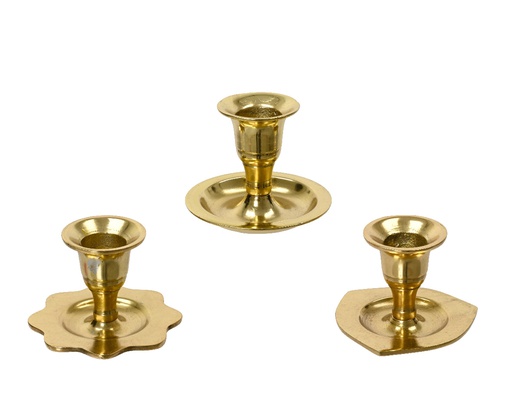 ***CANDLEHOLDER ALUMINIUM GOLD dia7.50-H6.00cm