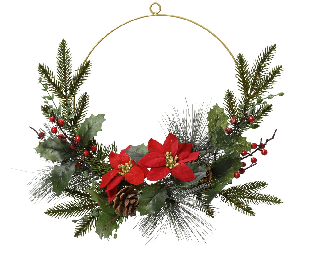 COURONNE CLASSIQUE - VERT/ROUGE - dia40.00-H10.00cm