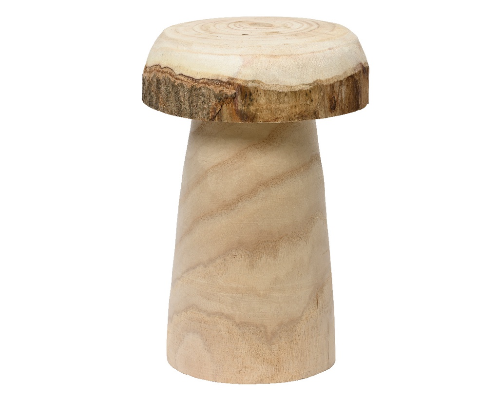 ***STOOL PAULOWNIA WOOD NATURAL dia31.00-H45.00cm