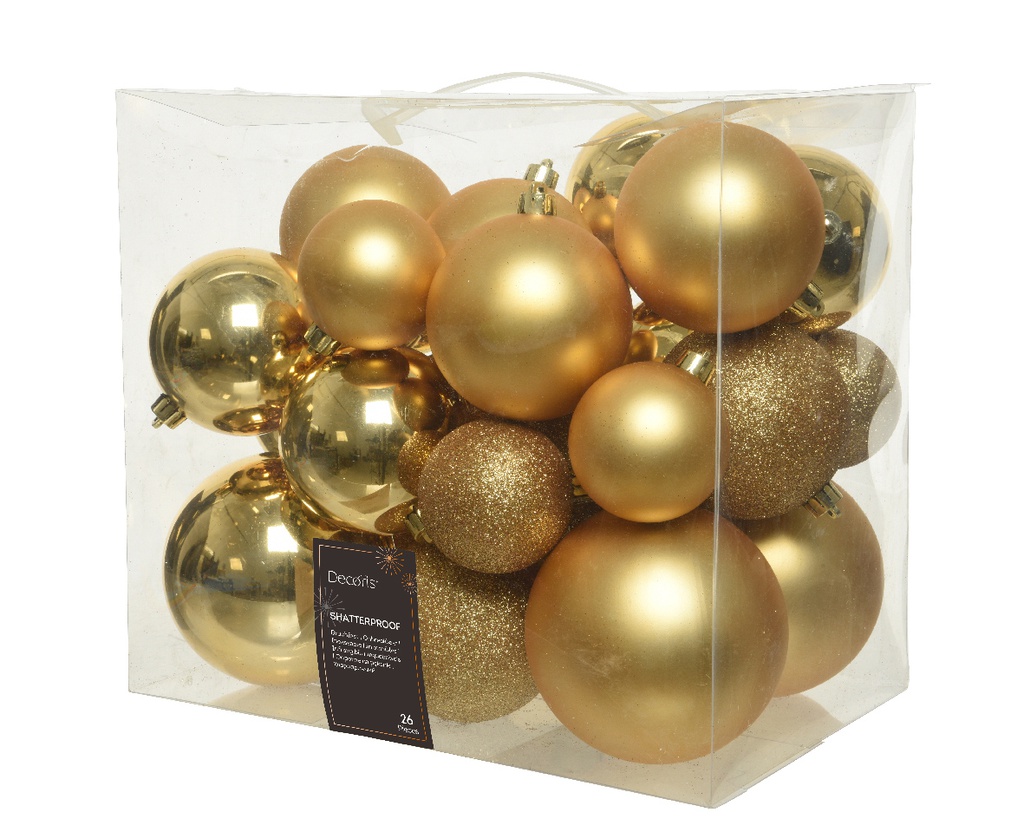 BOULES DE NOEL EN PLASTIQUE - OR - dia10.00cm