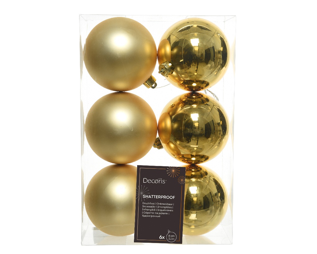 BOLA PLASTICO LIGHT GOLD dia8.00cm