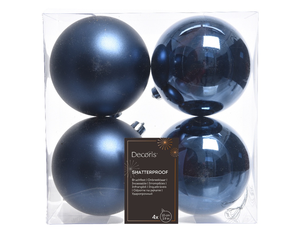 BOULES DE NOEL EN PLASTIQUE - BLEU NUIT - dia10.00cm