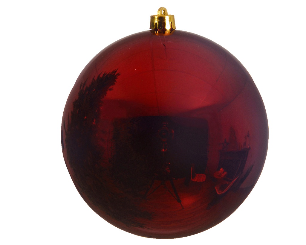 BOULE DE NOEL EN PLASTIQUE - ROUGE SANGUIN - dia25.00cm