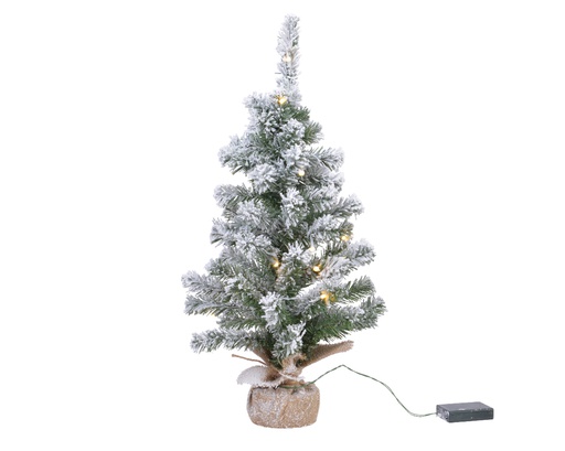 MINI ARBRE IMPERIAL ENNEIGE AVEC LUMIERE - VERT/BLANC - QUALITE - dia30.00-H45.00cm-10L