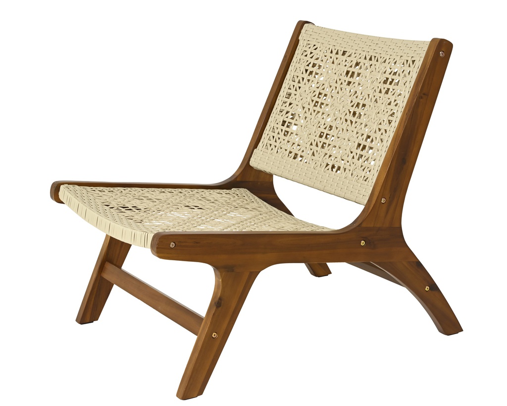 ***VERONA LOUNGE CHAIR WICKER WHITE L81.00-W60.00-H72.00cm