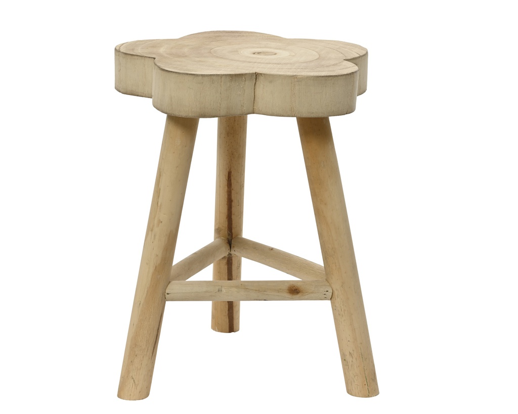 ***STOOL PAULOWNIA WOOD BLOND dia30.00-H40.00cm