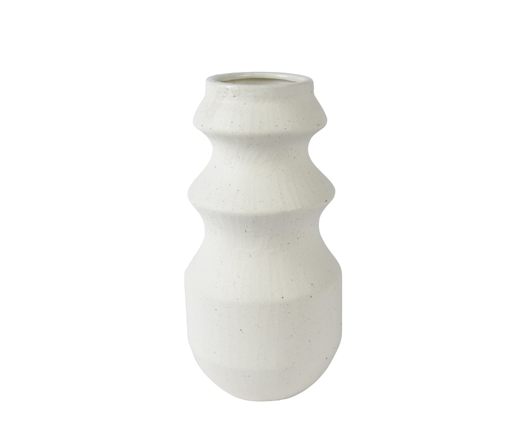 ***VASE STONEWARE OFF-WHITE L15.00-W15.00-H29.70cm