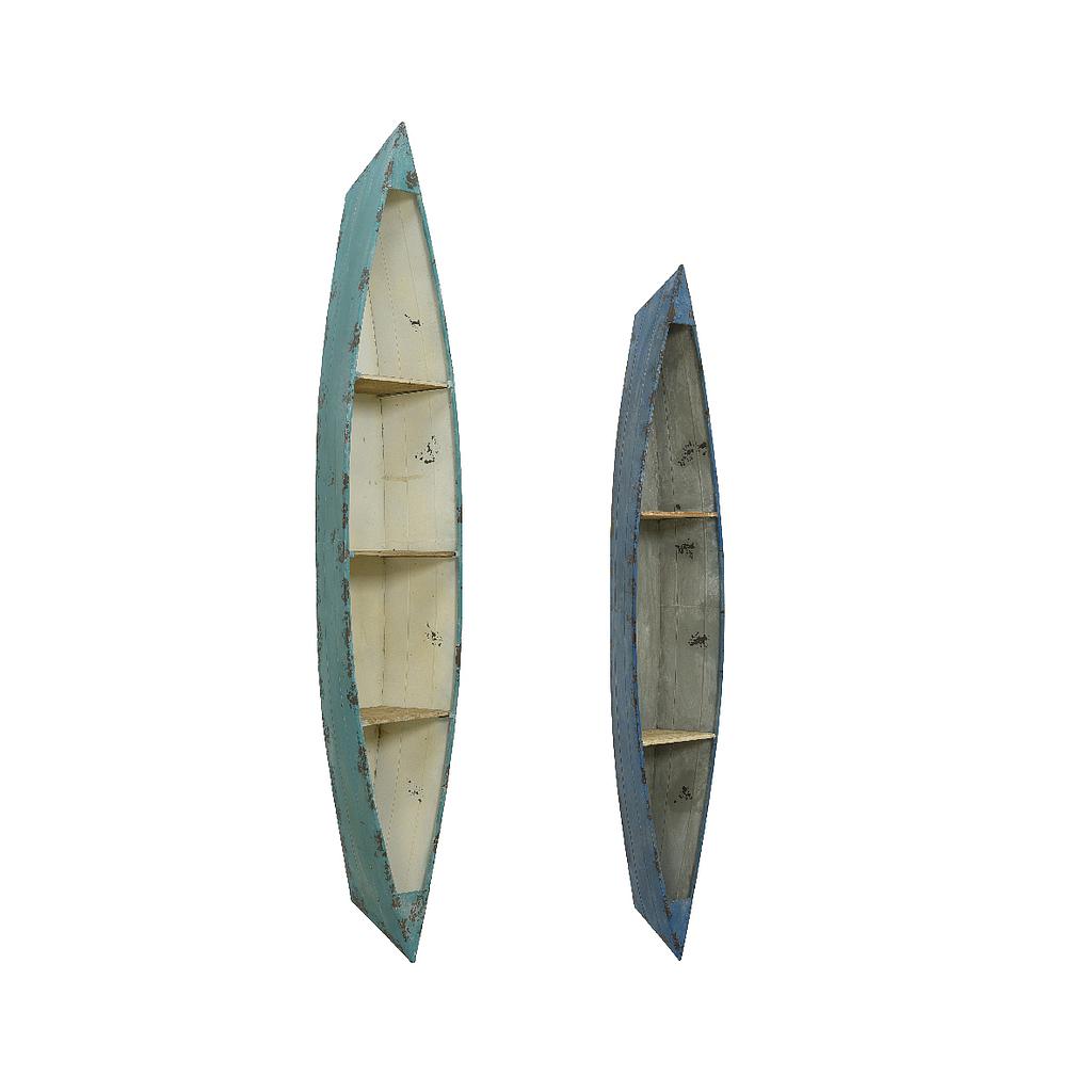 BARCOS METAL AZUL-ESTANTERÍA-191/161CM-SET DE DOS