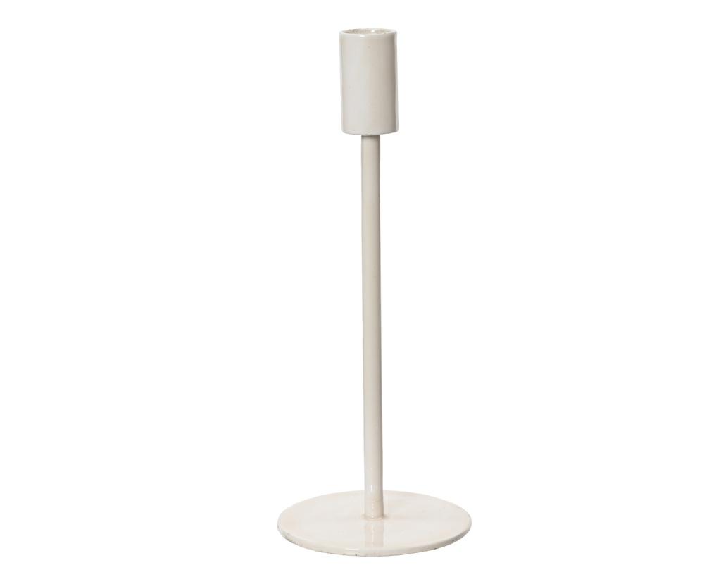 ***CANDLEHOLDER ALUMINIUM CREAM dia22.50-H9.00cm