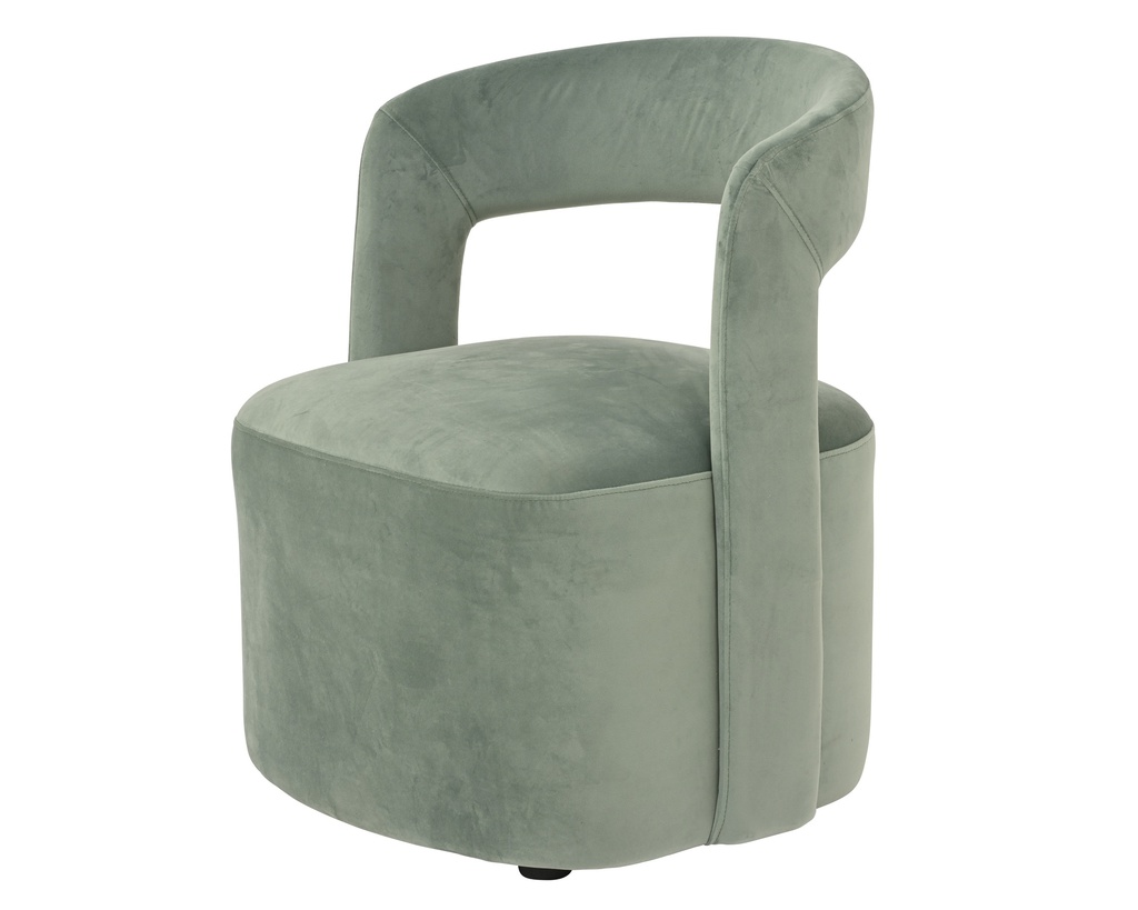 ***LOUNGE CHAIR POLYESTER VELVET EMERALD GREEN L55.00-W51.00-H66.00cm